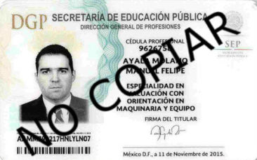 Cedula Profesional Especialidad Valuación